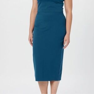 Elegant Teal Midi Skirt